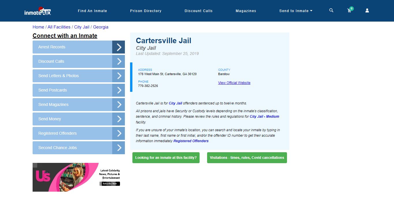 Cartersville Jail | Inmate Locator